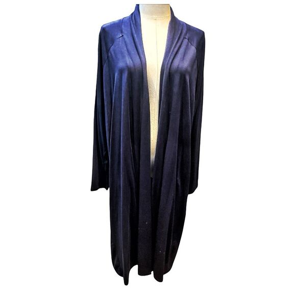 Eileen Fisher System Plus Size Long Black Knit Cardigan Size 2X - Picture 1 of 5